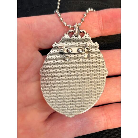 Pine Sprig Embroidery Necklace, Handmade Pendant / Broach - Picture 3 of 3